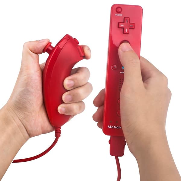 Kompatibel med Wii Controller Set Motion Plus, Bulk Red Red