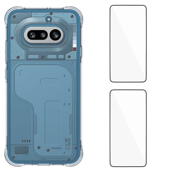 WANLONFENG Mobildeksel med Skjermbeskytter for Nothing Phone (4a) Transparent