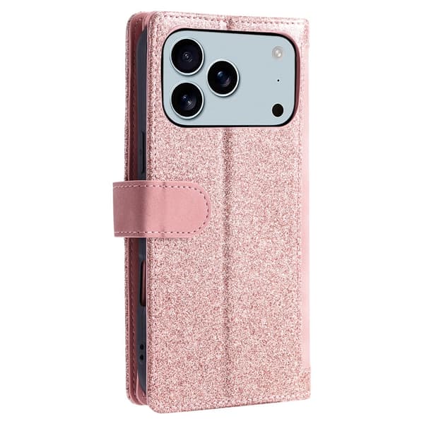 Til iPhone 17 Pro Max Etui med Lynlåslomme og 9 Kortlommer Pink