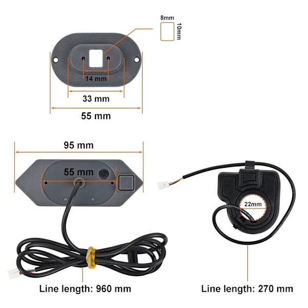 Baklys med blinklys for Ninebot Max G30 LED Scooter Baklys Red