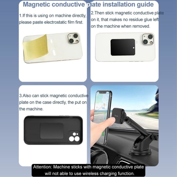 IMAK Teleskopisk magnetisk bilholder Sugekopbeslag Black