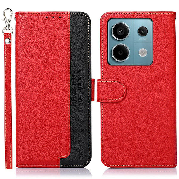Til Xiaomi Redmi Note 13 Pro 5G Case Shell KHAZNEH Rød - sort Transparent