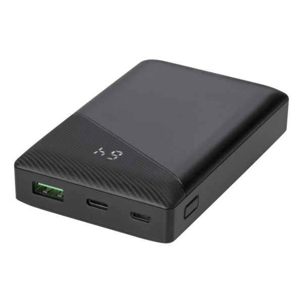 Virtapankki 10 000 mAh, 1x USB-C PD, 1x USB-A pikalataus musta