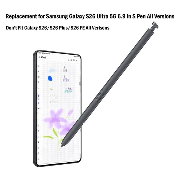 För Samsung Galaxy S26 Ultra S948 Stylus touchpenna 5 pennspetsar Vit