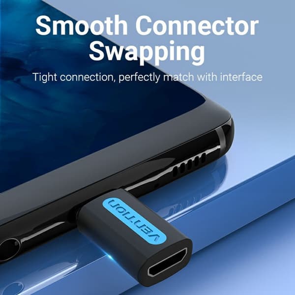 VENTION USB 2.0 USB-C Han til Micro-B Hun Adapter Mini OTG Konverter Black