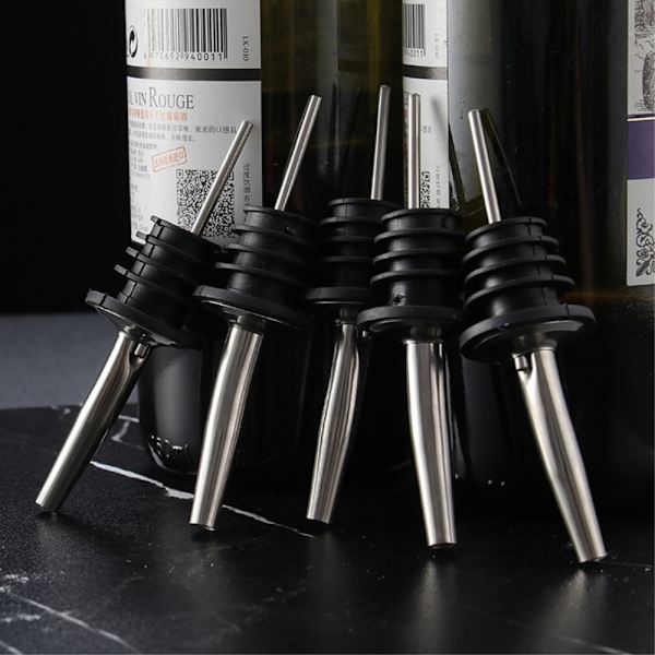 Viinin kaatosuutin ruostumatonta terästä Viinipullon tulppa Pourer Nozzle Silver
