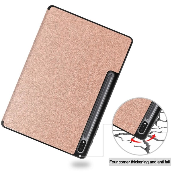 Slim Fit Cover Fodral Till Samsung Galaxy Tab S7 Plus - RoseGold Guld