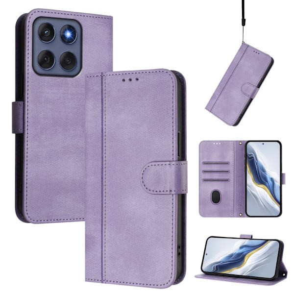 Motorola Edge 60 5G / 60 Fusion 5G Suojakotelot Lompakko Teline Retrokuvio Nahkainen Purple