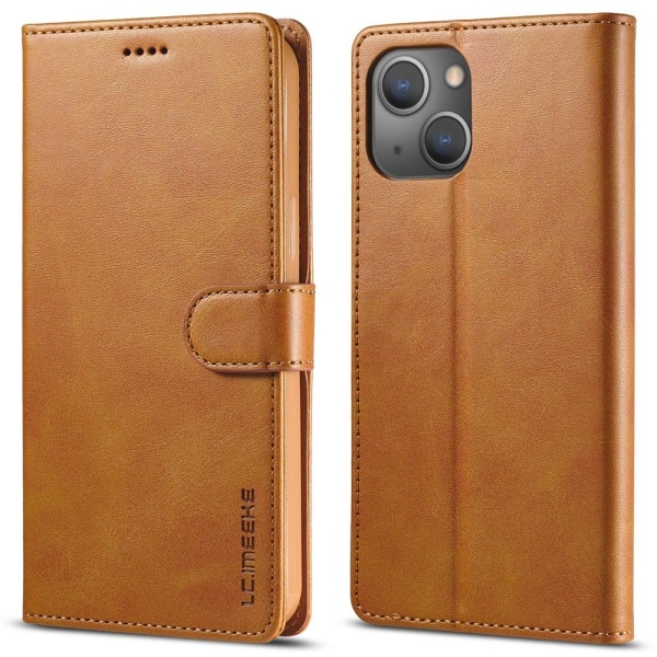 LC.IMEEKE Lompakkotelinekotelo iPhone 15 Brown