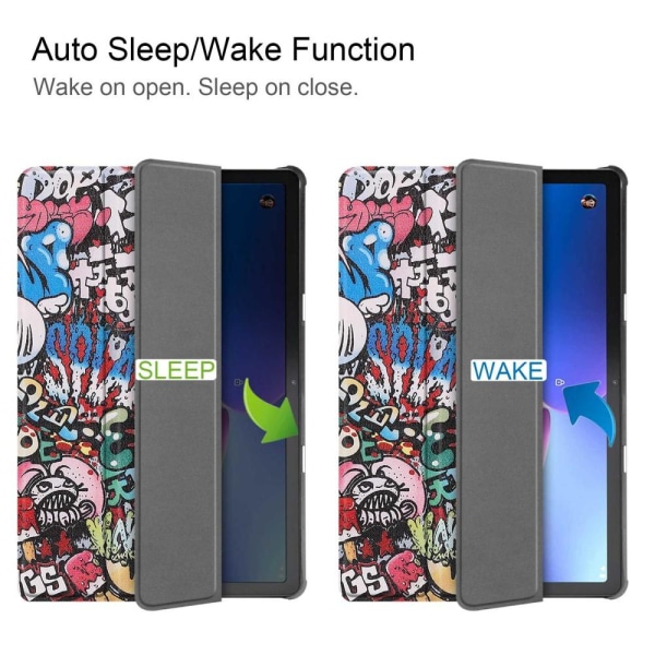 Trifold Stativdeksel for Lenovo Tab M10 (Gen 3) - Graffiti Multicolor
