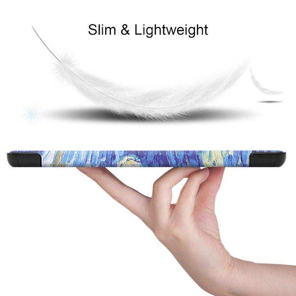 Tri-fold Stand Case for Lenovo Tab M10 FHD REL TB-X605FC - Oil Painting Multicolor