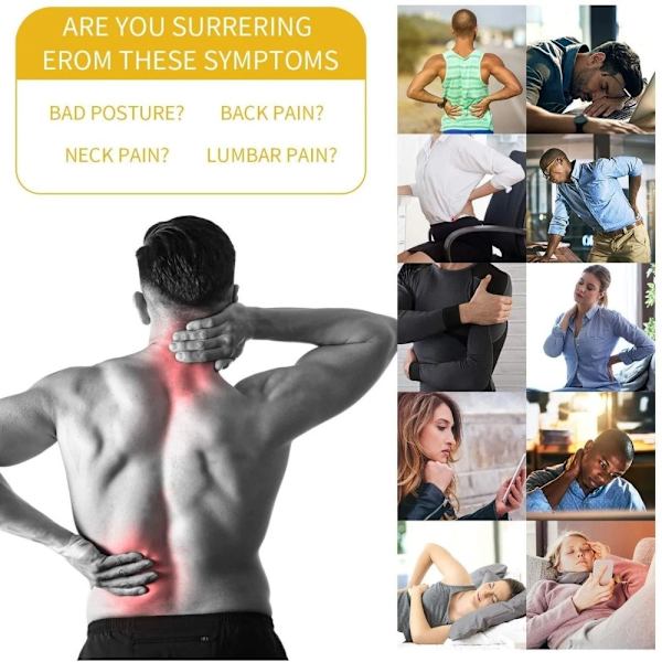 Justerbar Corring Posture Anti-pukkel ryglæn - L Black