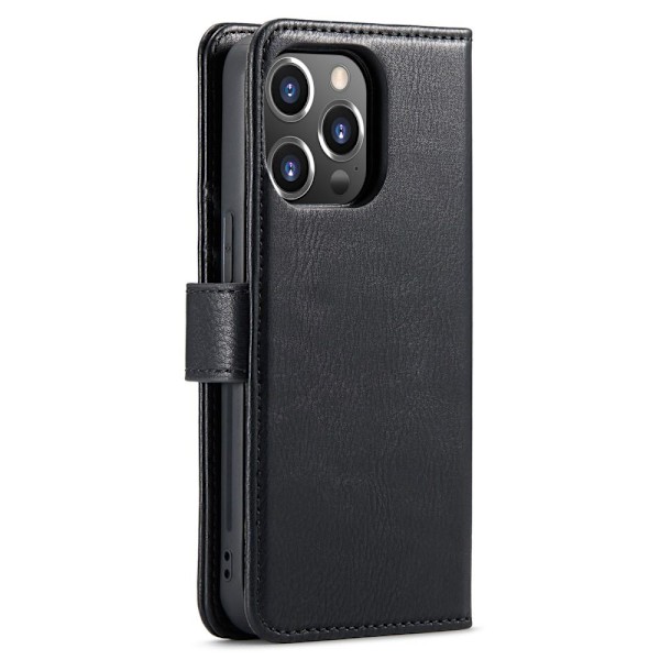 iPhone 14 Pro DG.MING Avtakbar 2-i-1 Lommebokdeksel Black