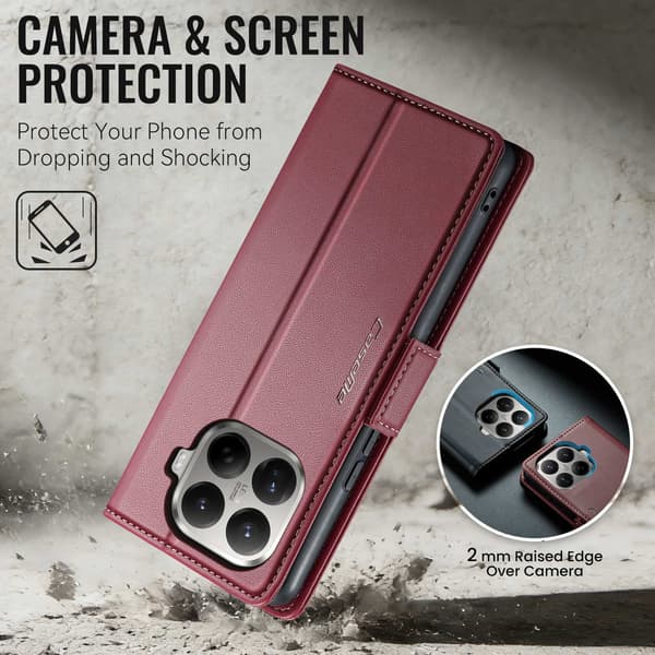 CASEME Til Xiaomi 17T Lommebokdeksel Red