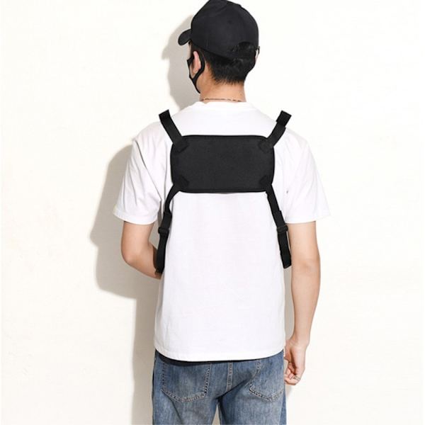 Tactical Vest Bag Vandtæt brystmavetaske med flere lommer Black