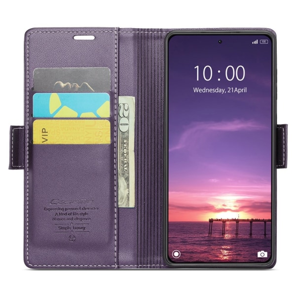 CASEME Retro Lompakkokotelo Xiaomi 14 Purple