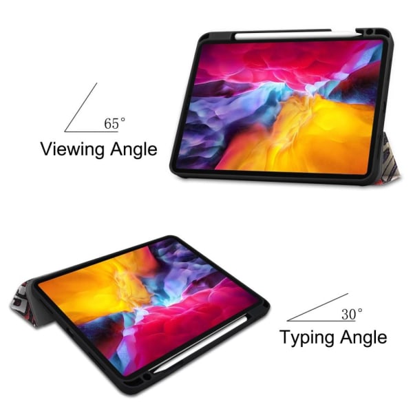 For iPad Pro 11 2021 Tri-fold Stand Tablet Case Cover - Graffiti Multicolor