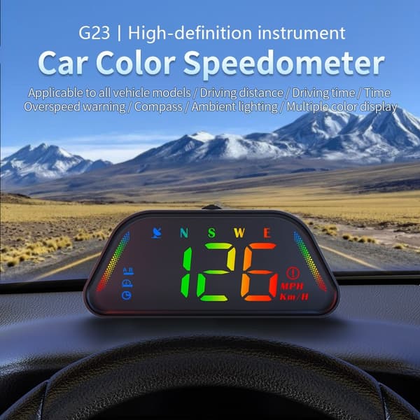 Hastighetsmätare GPS-HUD (Head-Up Display) kompass höjdmätare auto på-/av Blå