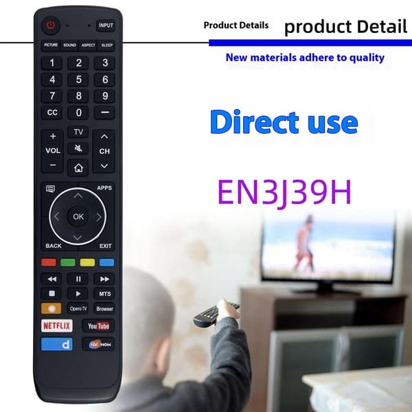 Fjärrkontroll Ersättning EN3J39H För Hisense TV Svart