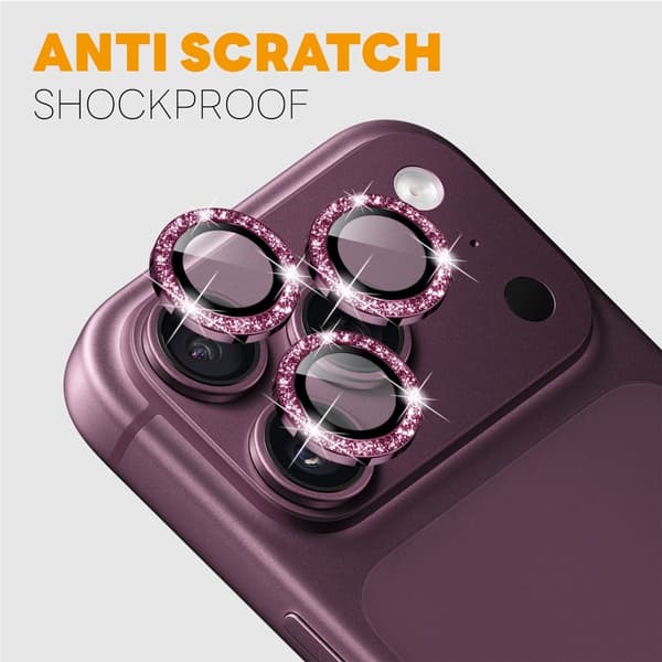 NORTHJO Glitrende kameralinsebeskyttelse til iPhone 18 Pro / 18 Pro Max Purple