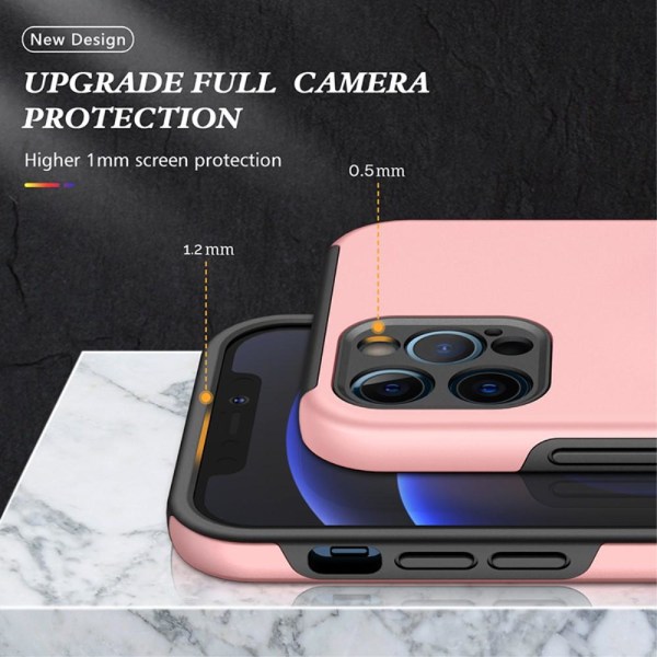 iPhone 13 Pro Max Sormensormusjalka Hybridikotelo - Ruusukulta Pink gold