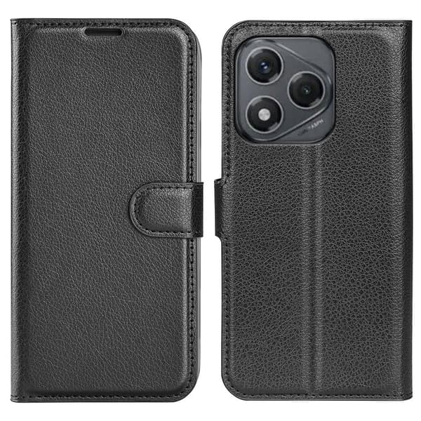 For Honor 400 Smart 5G Etui Litchi Tekstur Pung Telefonetui Sort Black