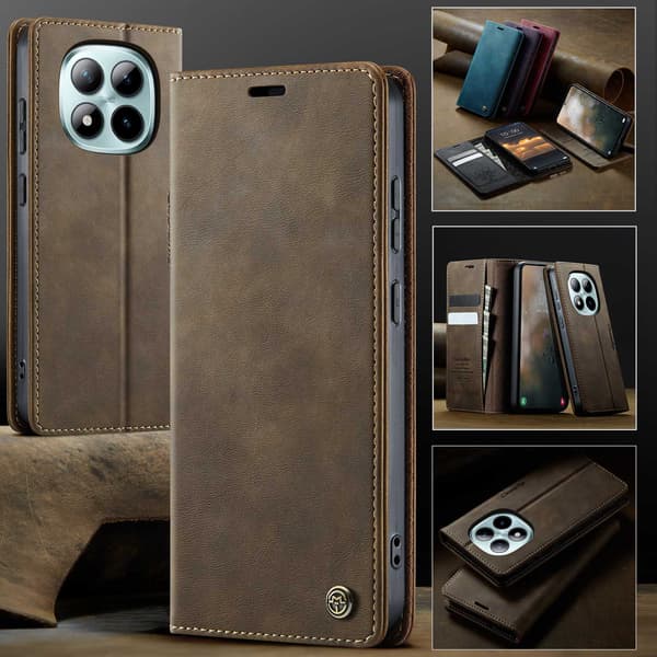 CASEME Plånboksfodral Xiaomi Poco M8 Pro 5G / Xiaomi Redmi Note 15 Pro+ 5G - Coffee Mörkbrun