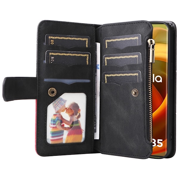 KT Multifunktion Series-5 Til Motorola Moto G85 Telefontaske Black