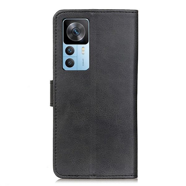 Plånboksfodral Cowhide Texture till Xiaomi 12T / 12T Pro Svart