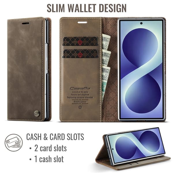 CASEME Telefonplånboksfodral till Samsung Galaxy Z Fold8 Ultra Brun