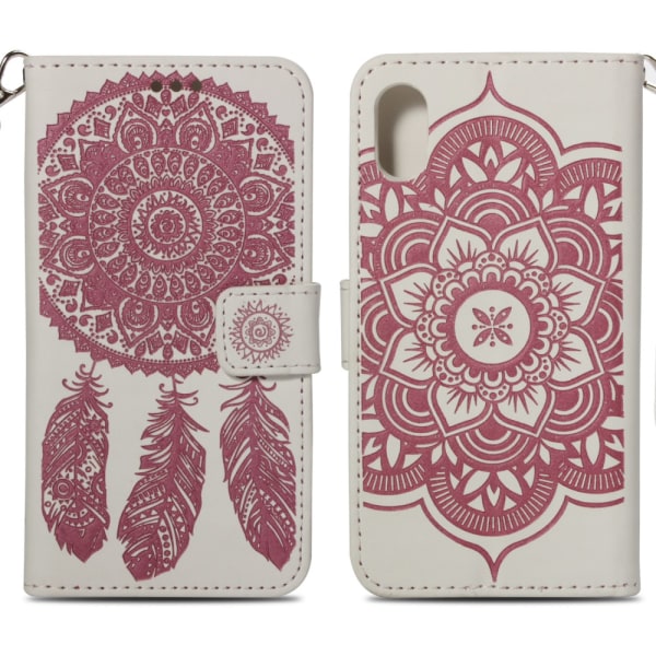 Imprint Dream Catcher case iPhone XS Maxille - valkoinen-vaaleanpunainen Pink