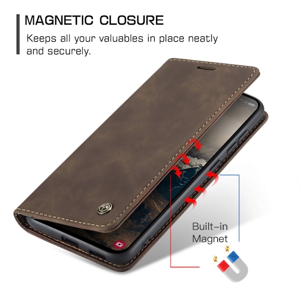 CASEME Retro Pung Taske til Samsung Galaxy S25 Edge Dark brown