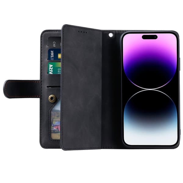 iPhone Air Kuori Vetoketjutaskulla ja 9 Korttipaikalla Black