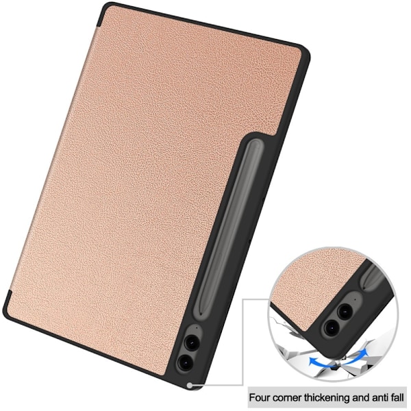 Kolmen taittotelineen älykotelo Samsung Galaxy Tab S10+ (S10 Plus) -puhelimelle Gold