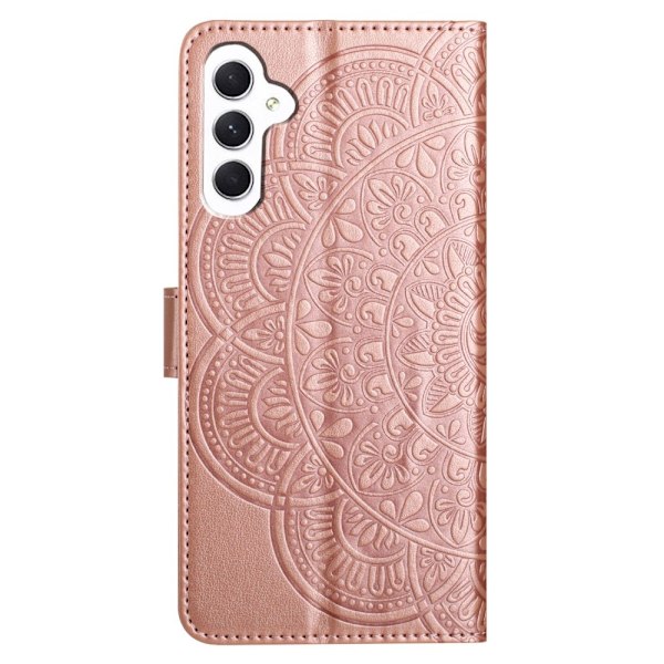 Samsung Galaxy A16 5G / A16 4G Kotelo Korttipaikoilla ja Mandala Kuvio Gold