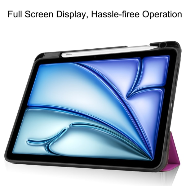 iPad Air 11 (2024) Kolminkertainen Teline Tabletin Suojakuori Ky Purple