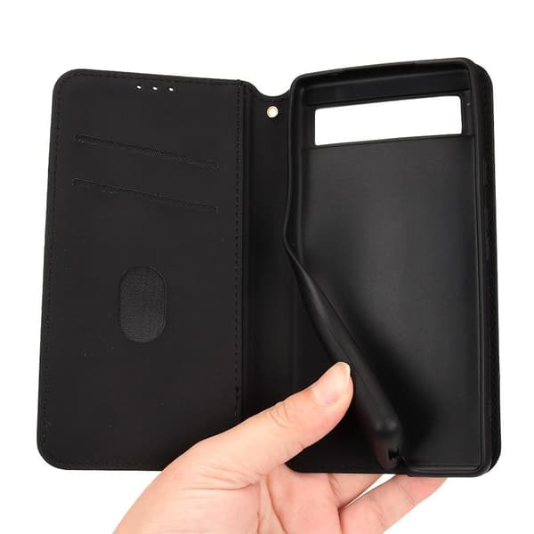 Rhombus lommebok-etui for Google Pixel 6a - Svart Black
