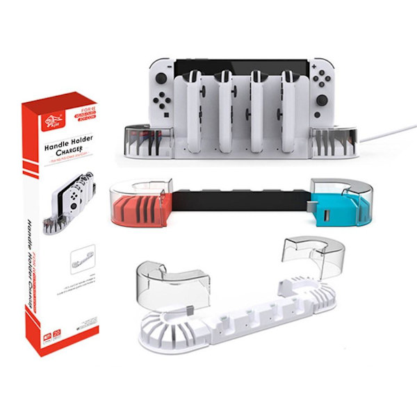 Kompatibel med Nintendo Switch Switch OLED Laddningsställ Laddningsdocka Hållare Vit