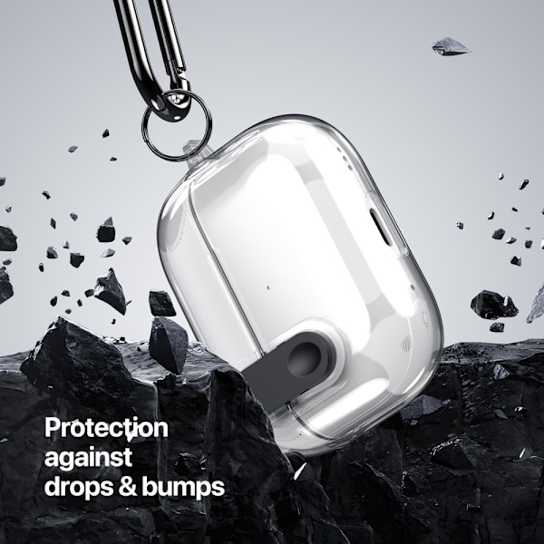 AirPods 4 -kotelolle DUX DUCIS PC+TPU Bluetooth-kotelo / kuori koukulla - Läpinäkyvä Transparent