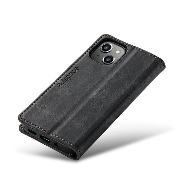 AUTSPACE A01 Retro lompakkokotelo iPhone 13 Mini - musta Black