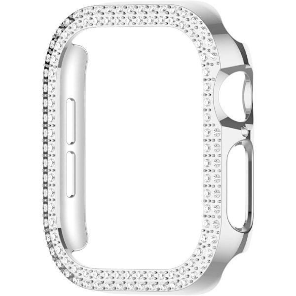 For A Watch Series 10 42mm Case Cover Frame Bling Rhinestone Decor - Sølv Silver