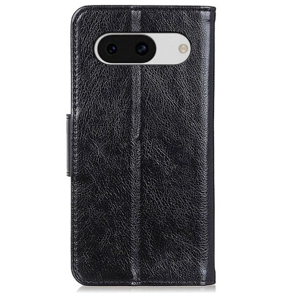 For Google Pixel 8a Etui Nappa-tekstur Split Telefondeksel Lommebok Black