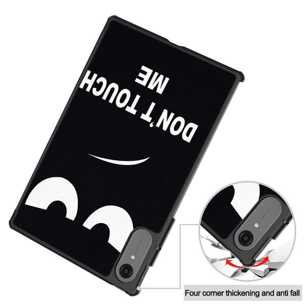 Til Lenovo Idea Tab Pro Gen 2 13" Deksel Tri fold Stativ Mønstertrykk - Don't Touch Me Black