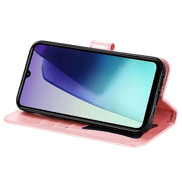 Til Xiaomi Redmi 14C Tegnebogsetui med Blomstermønster og Standerfunktion Pink