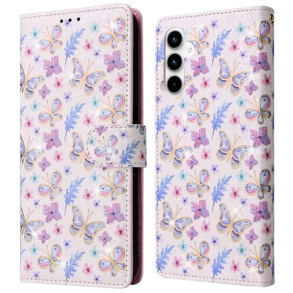 Till Samsung Galaxy A35 Plånboksfodral Blommor multifärg