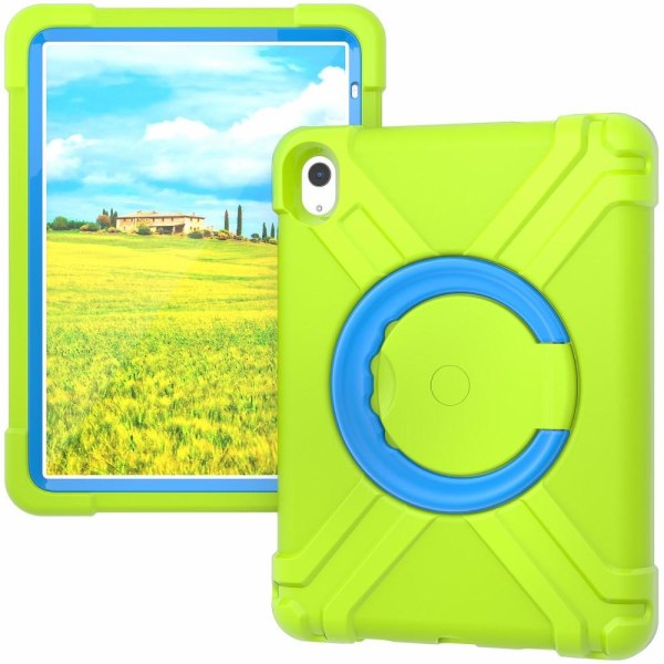 Til iPad 10.9 (2022) 360-graders rotationsstativ-tabletcover Anti-faldbeskyttelse Green