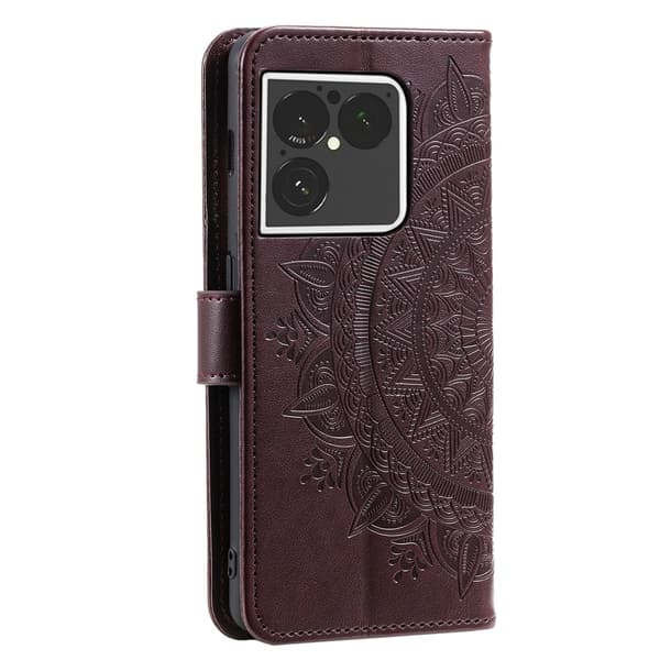 Lommebokdeksel med Stativ og Håndleddsstropp til Sony Xperia 1 VIII Brown