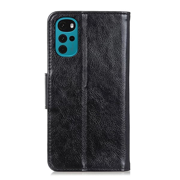 Nappa Texture Split Lompakon Suojus Motorola Moto G22/Moto E32s 4G - Musta Black