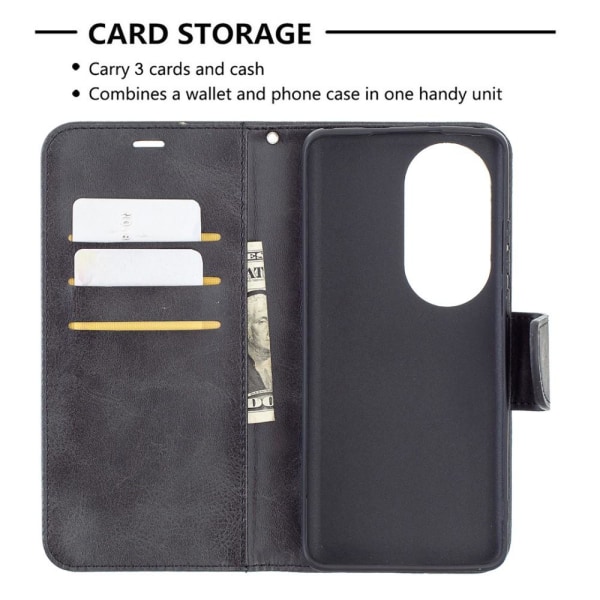 Retro Lommebok Stativ Etui for Huawei P50 Pro - Svart Black