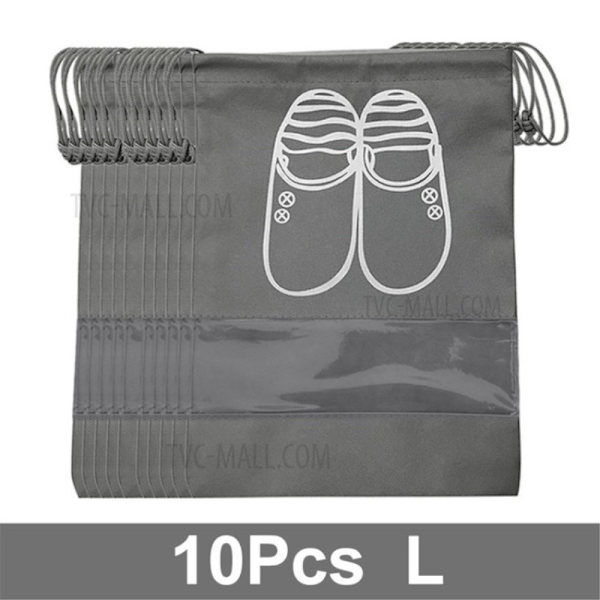 10 stk Sko opbevaringstaske Garderobe Sko Lomme - L/32*44cm Grey